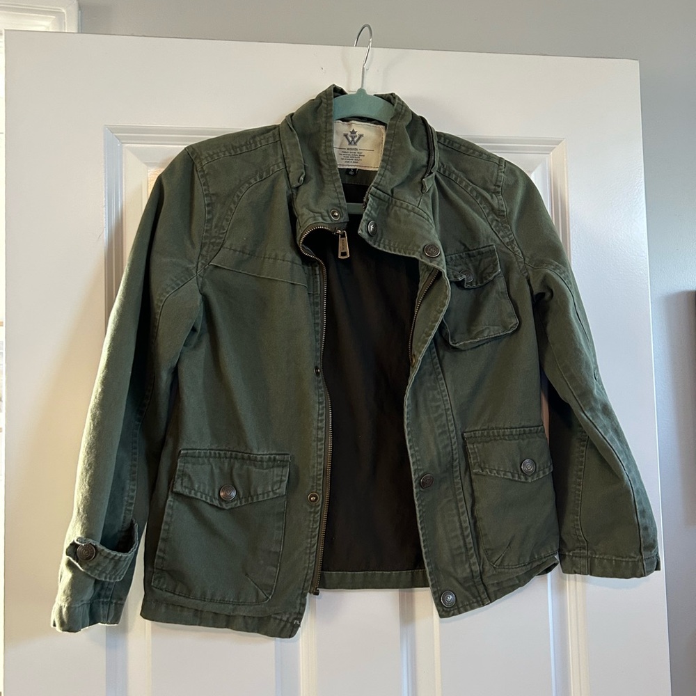 Wenven Olive Green Casual kids Jacket